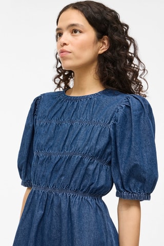 Vestido evasé vaquero - Azul marino - Vila