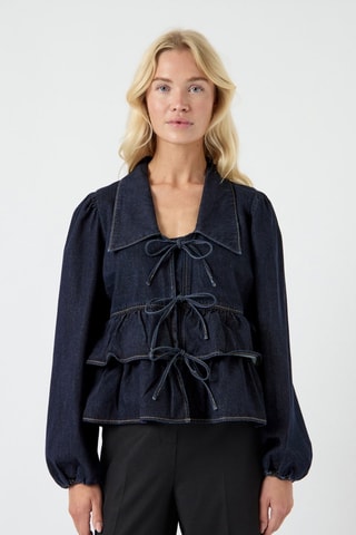 Camisa vaquera de algodón orgánico - Azul marino - Yas