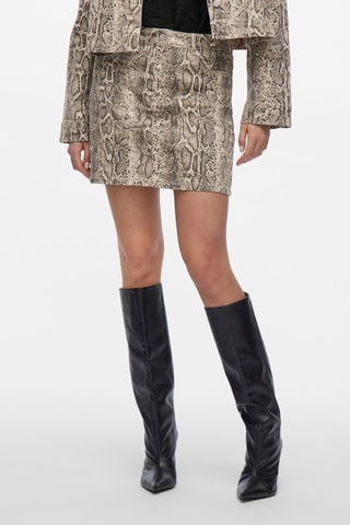 Falda recta - Beige y negro - Vila