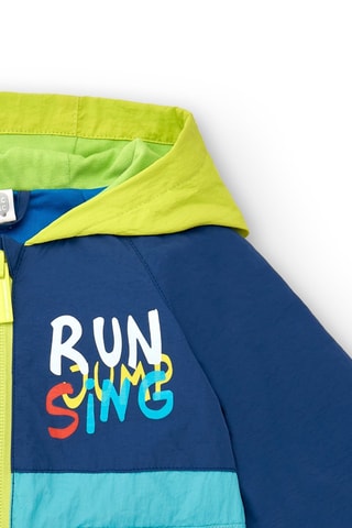 Windjack met Capuchon Run Sing Jump - Blauw