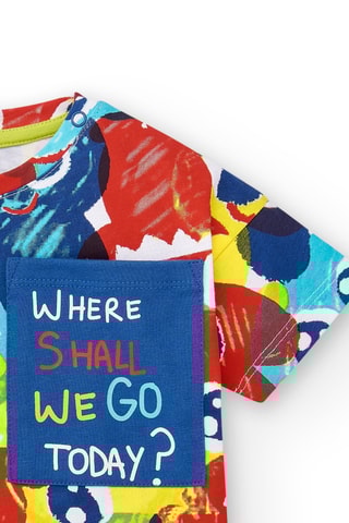 T-shirt Run Sing Jump - Blauw