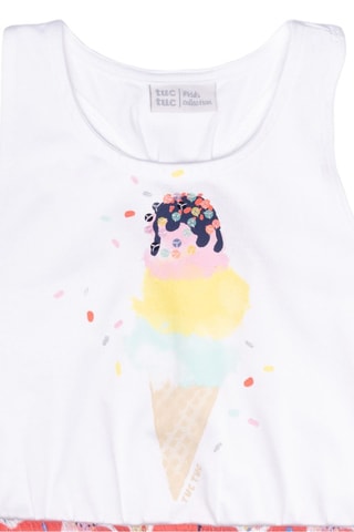 Jurk Really Sweet - Wit en rood