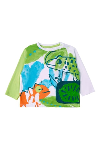 T-shirt Tropadelic - Wit en groen