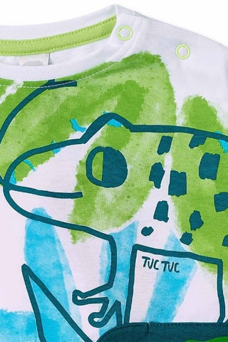 T-shirt Tropadelic - Wit en groen