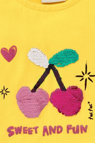 T-shirt Flamingo Mood - Geel