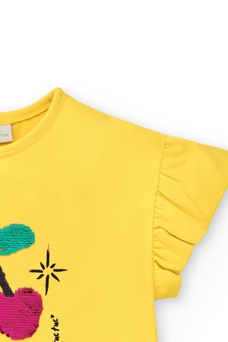 T-shirt Flamingo Mood - Geel