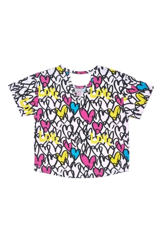 T-shirt Rebel - Wit en roze