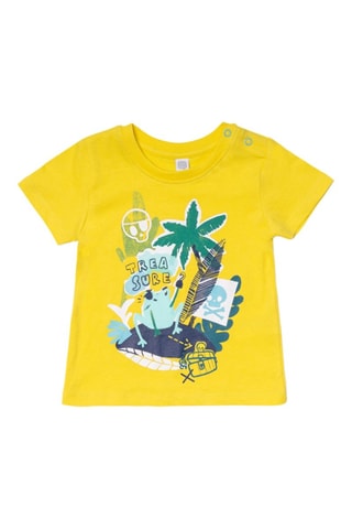 T-shirt Treasure Island - Geel