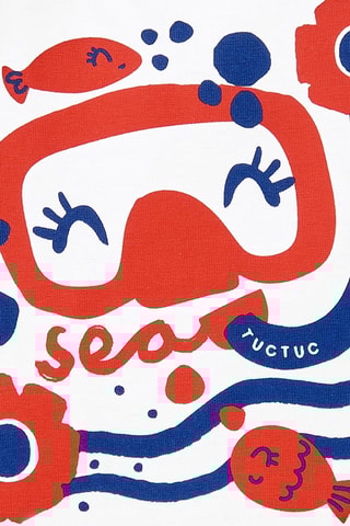 T-shirt Salty Air - Wit, rood en blauw