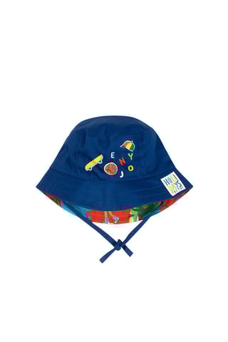 Dubbelzijdig Bobhoedje Holidays - Blauw