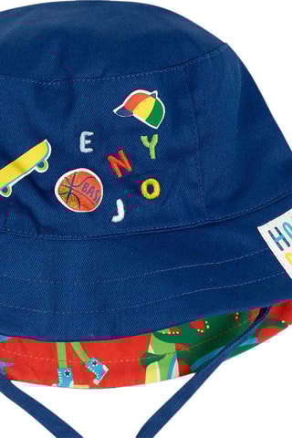 Dubbelzijdig Bobhoedje Holidays - Blauw