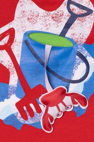 T-shirt en short Beach Day - Rood en blauw