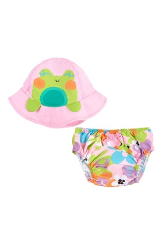 Bobhoedje en Bikinibroekje Water Lilies - Roze