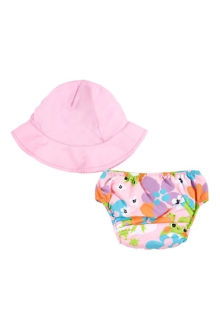 Bobhoedje en Bikinibroekje Water Lilies - Roze