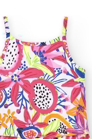 Jumpsuit Acid Bloom - Wit en roze