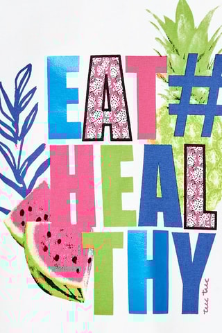 Geknoopt T-shirt Acid Bloom - Wit