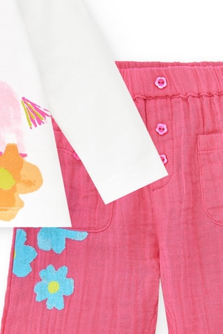 T-shirt en broek Over the Rainbow - Wit en roze