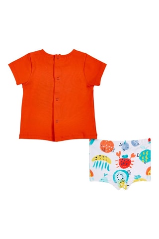 T-shirt en Zwembroek Fruiti - Wit, rood en geel