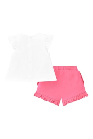 T-shirt en short Over the Rainbow - Wit en roze