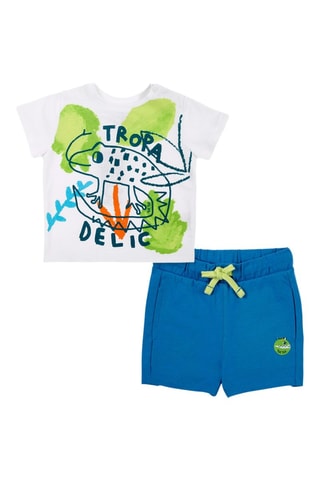 T-shirt en Short Tropadelic - Wit en blauw