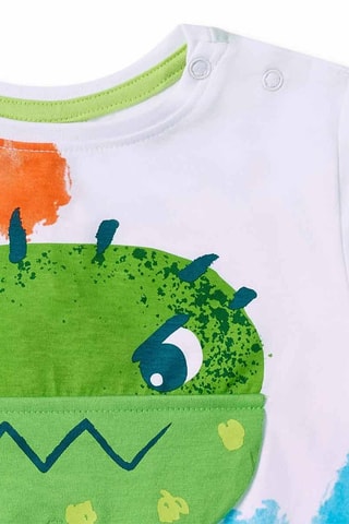 T-shirt Tropadelic - Wit en groen