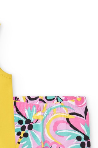 Hemd en Wielrenbroekje Flamingo Mood - Geel en roze