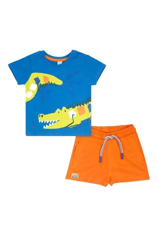 T-shirt en bermuda Eco-Safari - Blauw en oranje