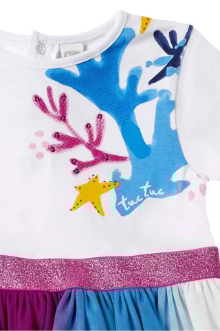 Jurk Ocean Wonders - Wit, blauw en roze