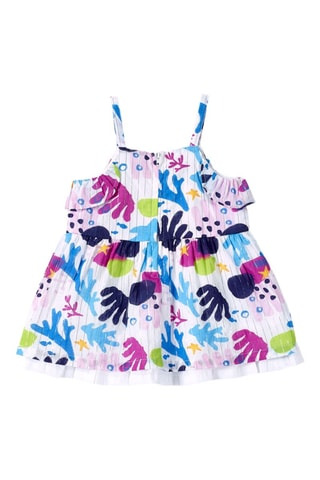 Jurk Ocean Wonders - Wit, blauw en roze
