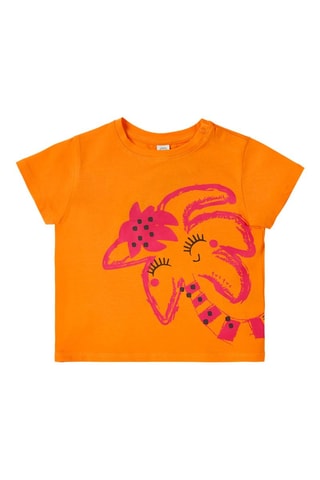 T-shirt Banana Records - Oranje