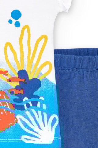 T-shirt en Wielrenbroekje Salty Air - Wit en blauw