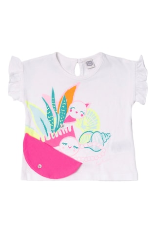 T-shirt Seashell - Wit en roze