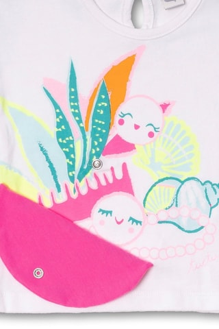T-shirt Seashell - Wit en roze