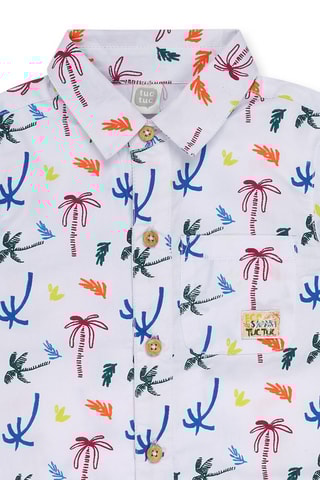 Overhemd Eco-Safari - Wit en blauw