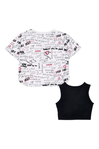 T-shirt en Hemd Ultimate City Chic - Wit en zwart