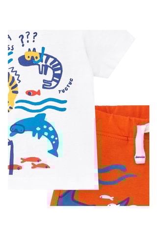 T-shirt en short Salty Air - Wit en oranje