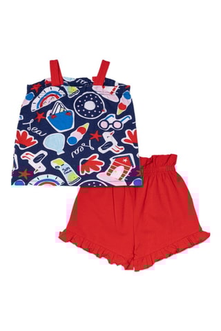 Hemd en Short Beach Day - Rood en blauw