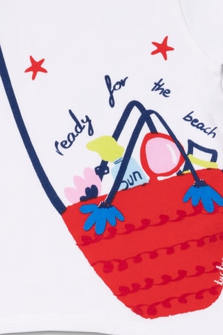 T-shirt en Legging Beach Day - Wit en blauw