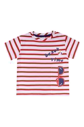 T-shirt Beach Day - Wit en rood