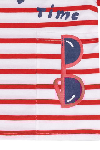 T-shirt Beach Day - Wit en rood