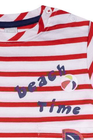 T-shirt Beach Day - Wit en rood