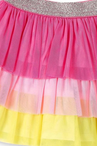 Rok met ruches Creamy ice - Geel en roze