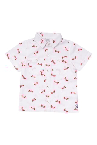 Overhemd Beach Day - Wit en rood