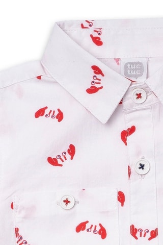 Overhemd Beach Day - Wit en rood