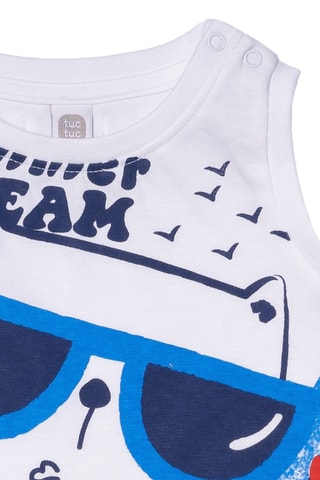 Hemd Beach Day - Wit en blauw