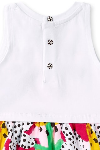 Jurk met trompe-l'oeil Banana Records - Wit, geel en oranje