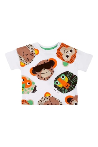 T-shirt Banana Records - Wit en oranje