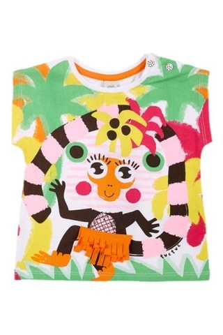 T-shirt Banana Records - Wit en groen