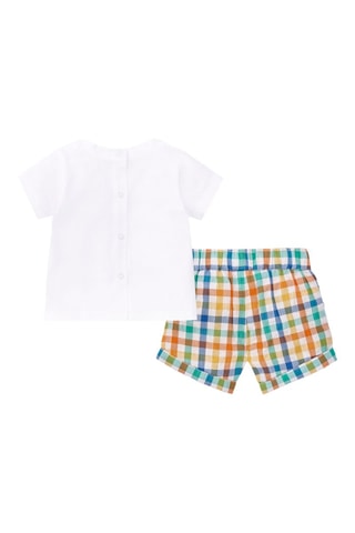 T-shirt en short Animal Life - Wit en blauw