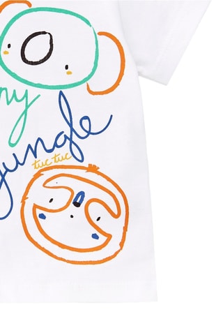 T-shirt en short Animal Life - Wit en blauw